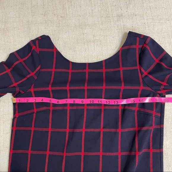 MNG Women’s Plaid Scoop Back Shift Dress - Picture 12 of 14